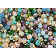 400 Pieces Sea Dream: Turquoise, Blue, Green, Purple and Pink rondelle Glass Crystal Mixed Bead Set for Jewellery Making