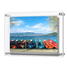 AMEITECH Acrylic Picture Frame, Double Panel Clear Wall Mount Picture Frames Holds 32 x 23 cm Pictures