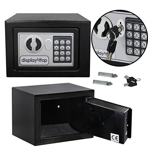 Display4top Security Steel small home Office Digital Electronic Safe Box with Two Keys (17*23*17cm) 1