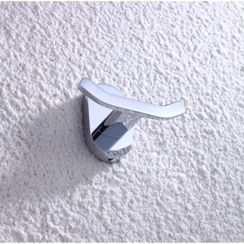 Modern Solid Brass Chrome Finish Bathroom Robe and Towel Door Hooks Wall Mount Bathroom Accessory 7113 2