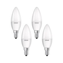 Osram Candle Shape Base Classic B LED Lamp, Warm White, E14, 5.7 W, Set of 4