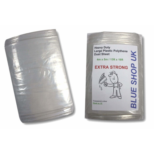 1000g EXTRA STRONG 4m x 5m Heavy Duty Large Plastic Polythene Dust ...