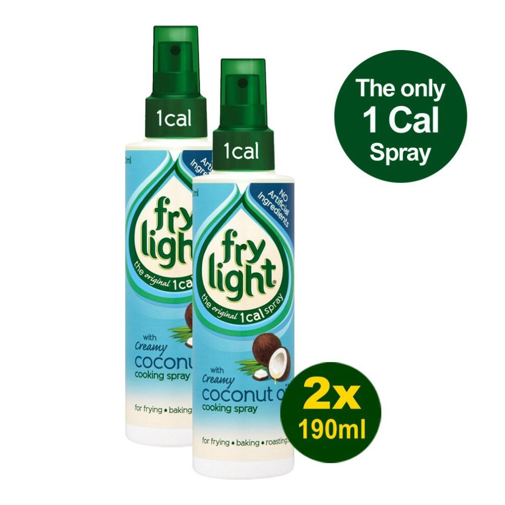 Frylight Coconut Oil Cooking Spray 2 x 190 ml (Pack of 2)