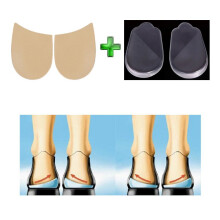 Orthopedic Insoles Shoe Inserts Medial & Lateral Heel Wedge Silicone Pads (2 Pairs Kit)