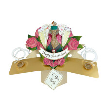 Second Nature Pop Ups"Champagne Bottle Happy Anniversary" Card