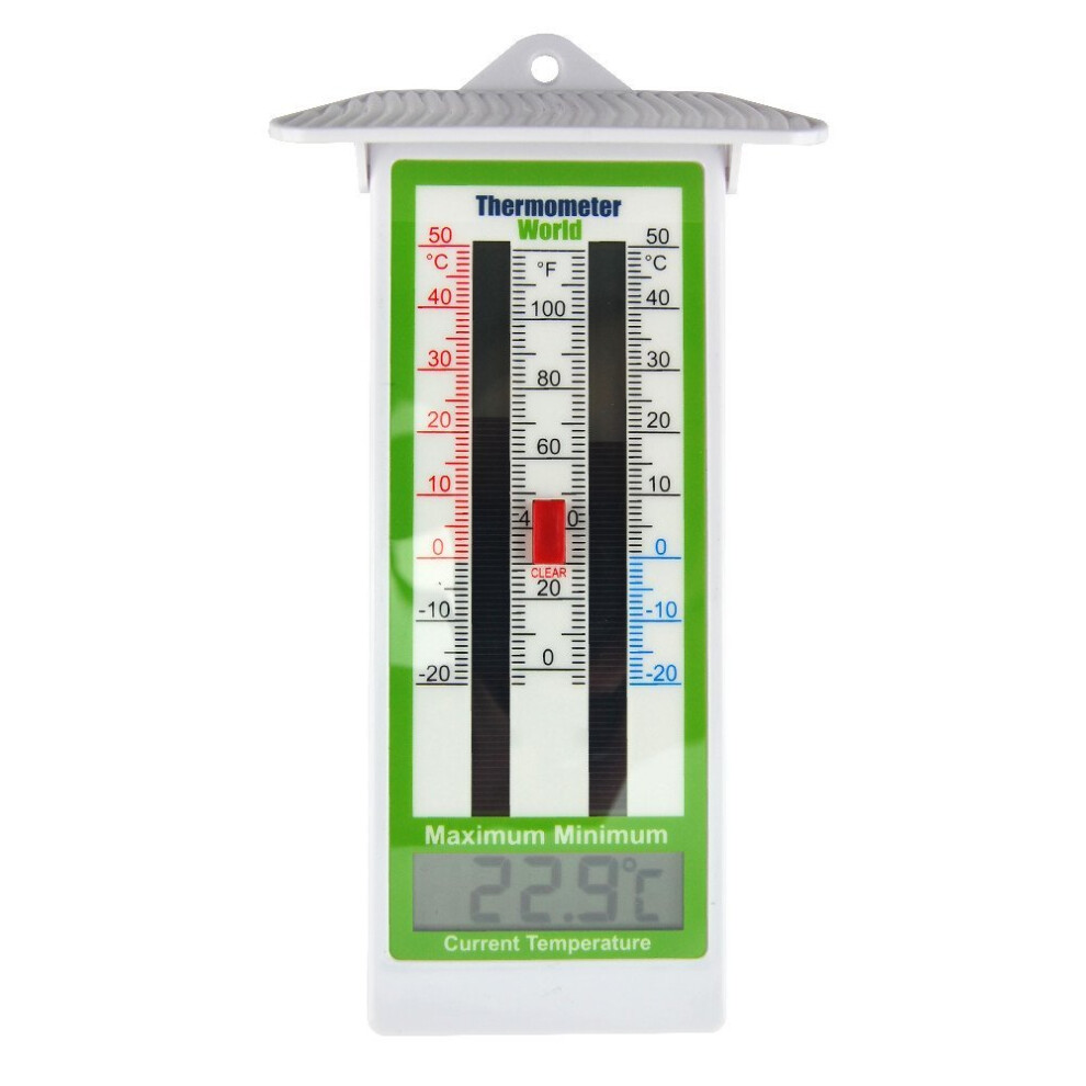 Digital Max Min Thermometer - Garden Greenhouse Indoor Outdoor Wall *IP65 Rating*