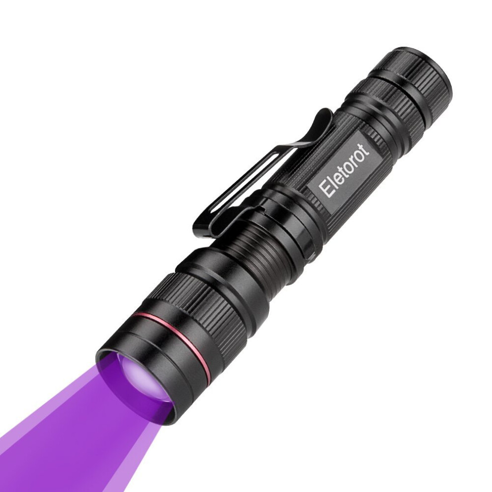 Eletorot UV Torch LED Black Light Flashlight Ultraviolet Torch 395nm Lights,3-Modes Light,Pet Urine Detector Find Stains on Clothes Floor Carpet...