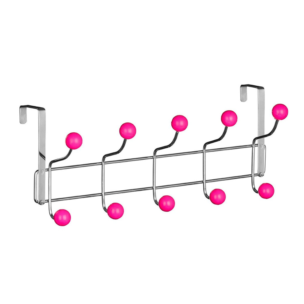 DWD (TM) Hot Pink 10 Hook Over Door Hanger