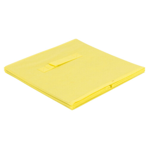 URBN Living URBN Living Collapsible Storage Cube Drawer Box Carry Handles (Yellow - Medium) 1