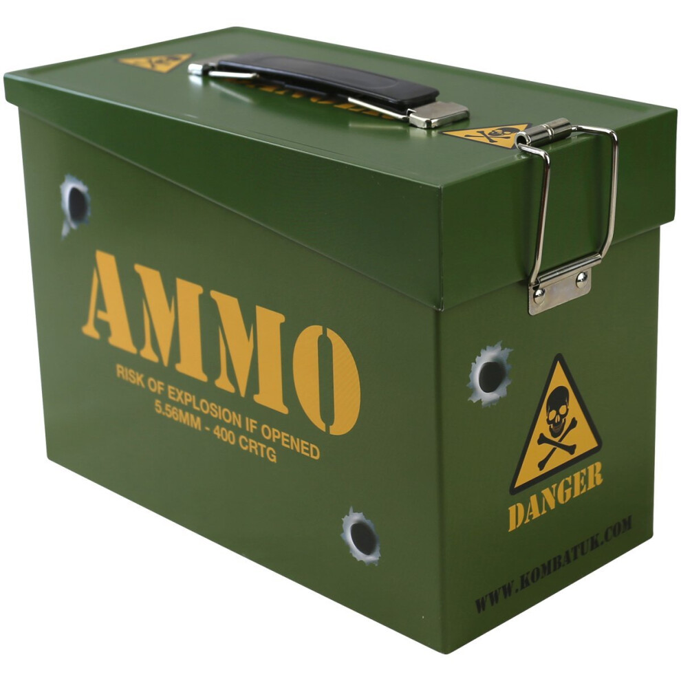 Kombat UK Kids' Army Ammo Tin Toy Storage Lunch Box, Olive Green