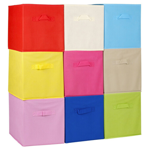 URBN Living URBN Living Collapsible Storage Cube Drawer Box Carry Handles (Yellow - Medium) 2