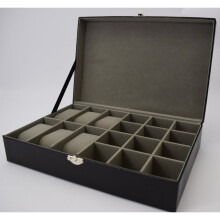 Harvey Makin Lizard Skin Finish Watch and Cufflink Box, Holds 6 Watches and 12 Cufflinks
