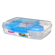 Sistema Bento Box to Go with Fruit/Yogurt Pot, 1.76 L - Clear/Blue