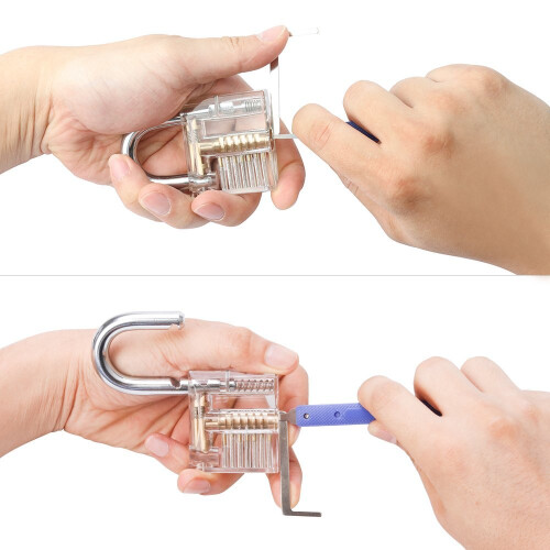 Lock Pick Set, Eventronic 17-Piece Lock Picking Tools with 2 Clear Practice and Training Locks for Lockpicking, Extractor Tool for Beginner and Pro... 2