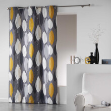COTON D'INTERIEUR Coton d'Intérieur Cotton Eyelet Curtains, Cotton, yellow, 240x140 cm