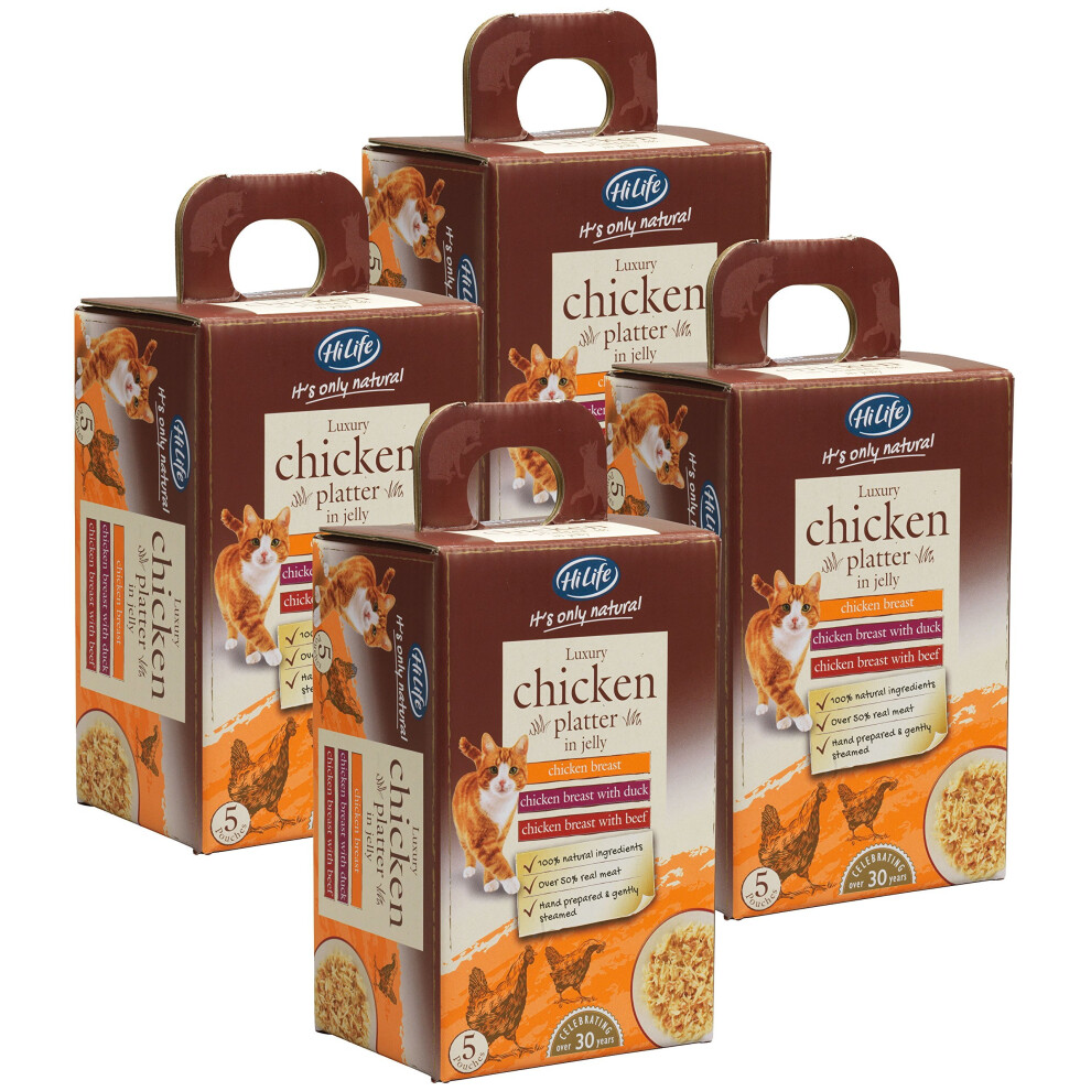 HiLife it's Only Natural Luxury Cat Food , Chicken Platter in Jelly, 20 x 50g Pouches