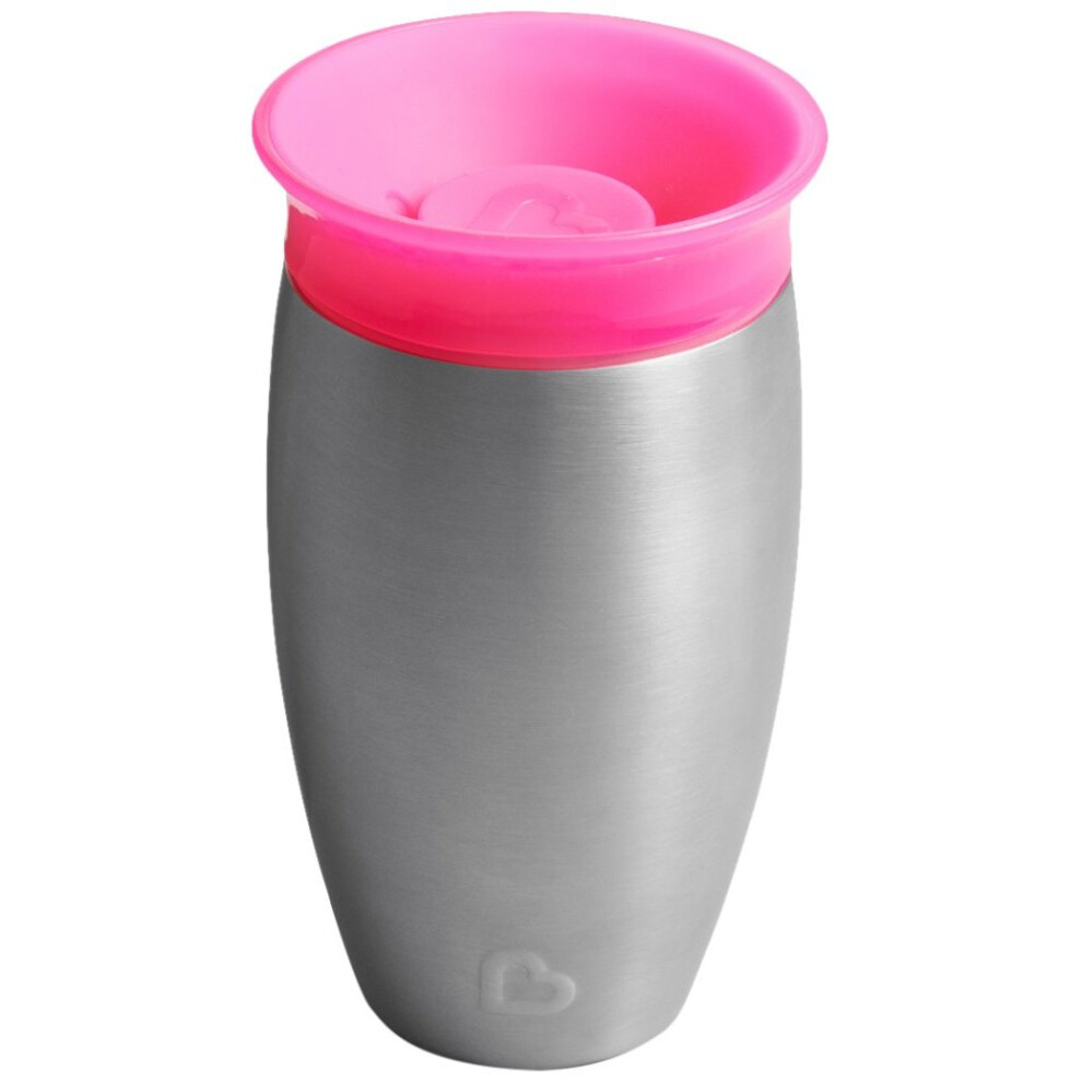 Munchkin Miracle 360 Degree Stainless Steel Sippy Cup, 10 oz/296 ml, Pink