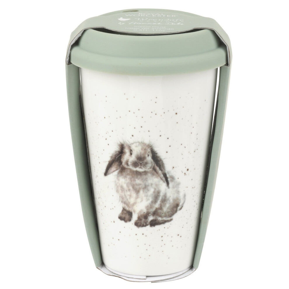 Wrendale Travel Mug (Rabbit), Bone China, Multi Coloured, 16.5 x 16.5 x 15 cm 