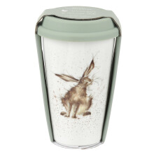 Wrendale WNKE78753-XW Travel Mug (Hare), Bone China, Multi Coloured, 9.5 x 9.5 x 15 cm