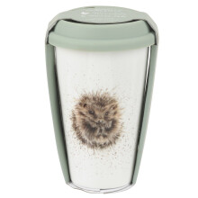 Wrendale Travel Mug (Hedgehog), Bone China, Multi Coloured, 9.5 x 9.5 x 15 cm
