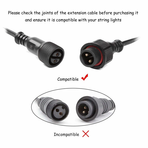 Waterproof Extension Cable for G40 Clear Globe String Lights(3m) 1