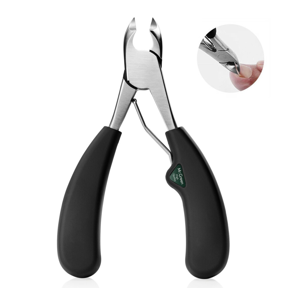 Precision Toenail Clippers for Thick or Ingrown Toenails, Premium Stainless Steel Toenail Cutter, Long Handle, Sharp and Druable, Clip Cuticles Easily