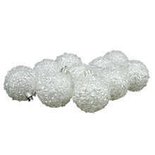 Christmas Concepts® Pack of 10 - 60mm Christmas Tree Baubles - Iridescent White Sparkle Baubles