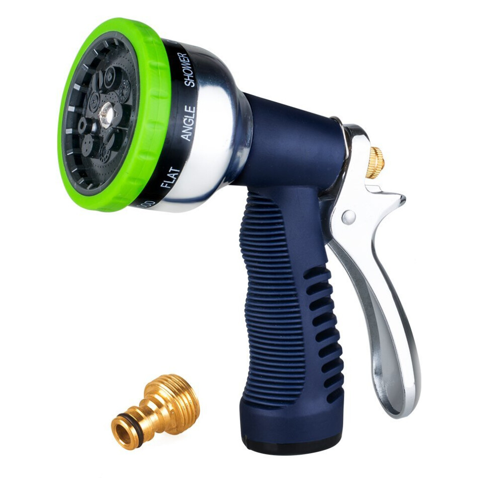 Garden Spray Nozzle, 9-Way Heavy Duty Spray Gun, Rear Trigger Design Hose Spray Nozzle, Anti-Slip Design, Bigger Nozzle Area Upgraded, Perfect for...