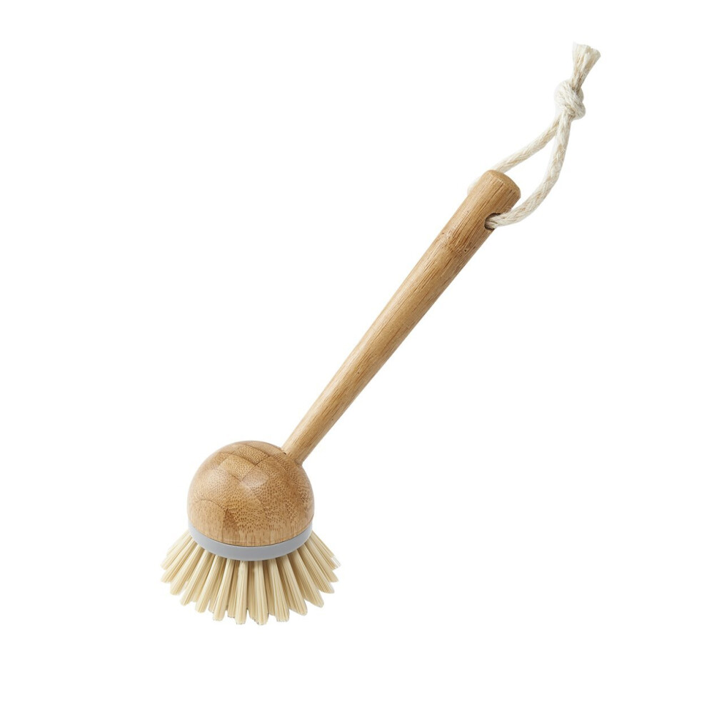 Addis Dish Brush Bamboo Finish, Classic Retro Style, Natural & Grey, Wood, 22 x 7 x 6 cm