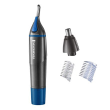 Remington NE3850 Hygiene Nanos Series, for Nose, Ear and Eyebrow Hair Clipper – Rotary Cutting System, Grey/Blue