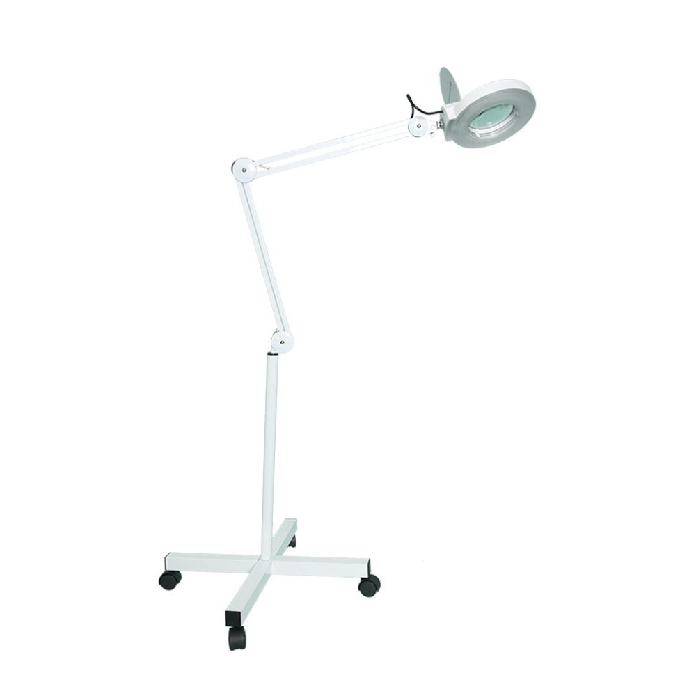 Sanqiao Magnifier Vertical Clip Floor Stand Lamp Magnifier Lamp Light Adjustable Beauty 5 Diopter Stand Salon Tattoo Nail Skin White