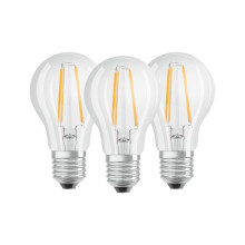 Osram Bulb Shape Base Classic A LED Lamp, E27, Warm White, 7 W, Set of 3