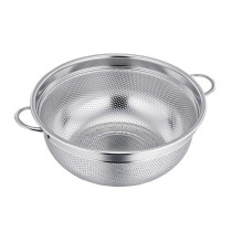 TeamFar Stainless Steel Colander, Micro-Perforated Metal Colander with Handle, 20cm Colander Strainer for Food Fruit Vegetable Pasta - Dishwasher Safe