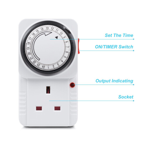 HBN 24 Hour Plug-in Energy Saving Programmable Mechanical Timer Switch,2 Pack 1