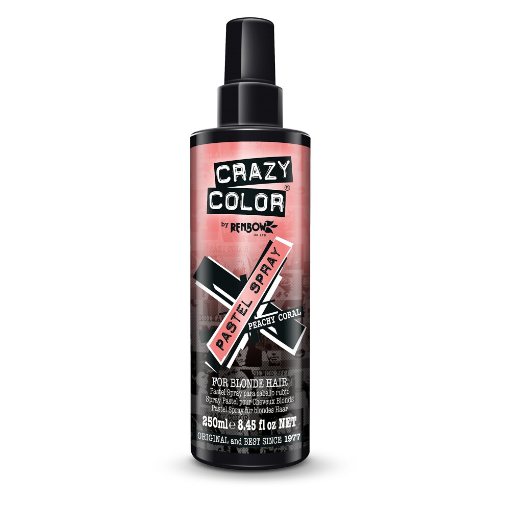 Crazy-Color Coral Crazy Color Pastel Hair Spray Peachy For Blonde Hair 250Ml Last 3 Washes