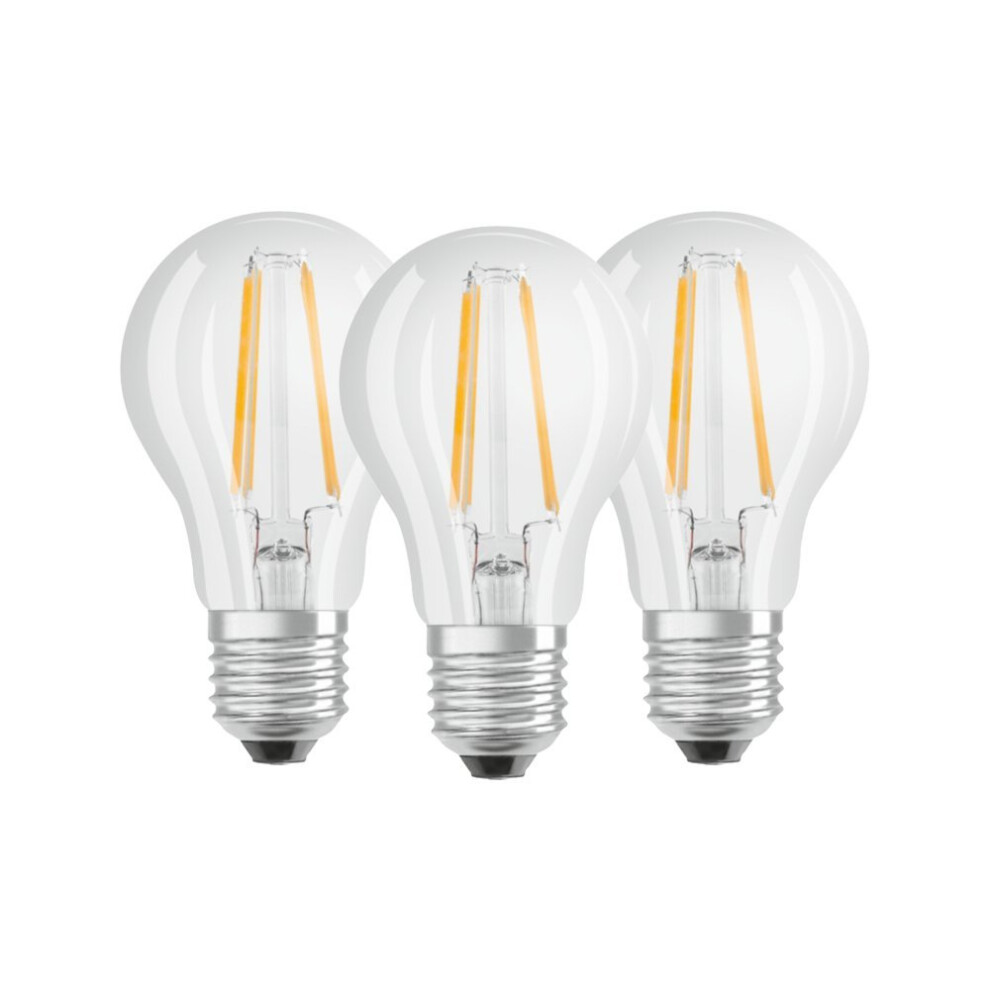 Osram Bulb Shape Base Classic A LED Lamp, Cool White, E27, 6.5 W, Set of 3