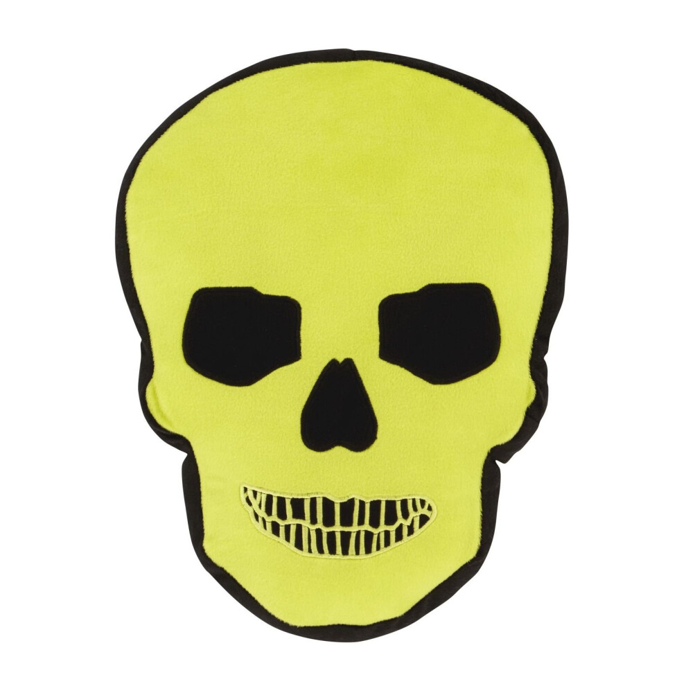 Catherine Lansfield Skulls 3D Filled Cushion Green