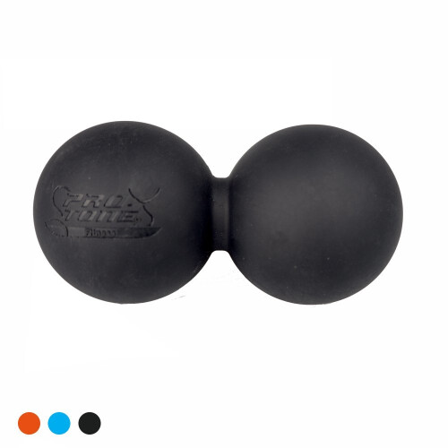 Protone double lacrosse ball for trigger point massage - peanut roller tool for deep muscle massage (Black) 1