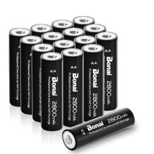 BONAI AA Rechargeable Batteries 2800mAh, 16 Pack High Capacity 1200 Cycles 1.2V NiMH Rechargeable Battery