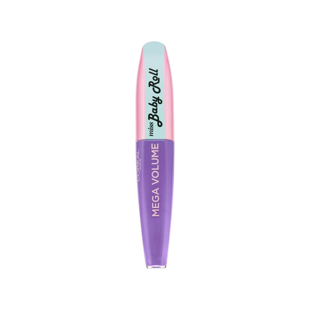 New L’oréal Paris L'oreal Miss Baby Doll Mega Volume Mascara With Roller Brush 9.1Ml Lilac C-3600523438198
