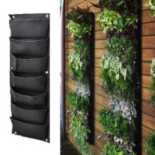 MEIWO 7 Pocket Hanging Vertical Garden Wall Planter For Yard Garden Home Decoration