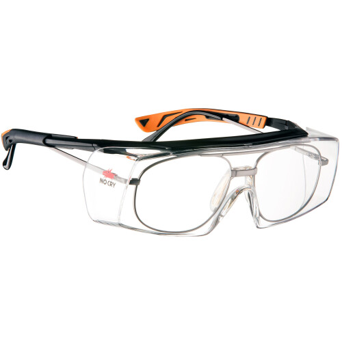 NoCry Over-Spec Safety Glasses with Anti Scratch Wrap-Around Lenses, EN166, EN170 and EN172 Certified, Adjustable Arms and UV400 protection, Black...