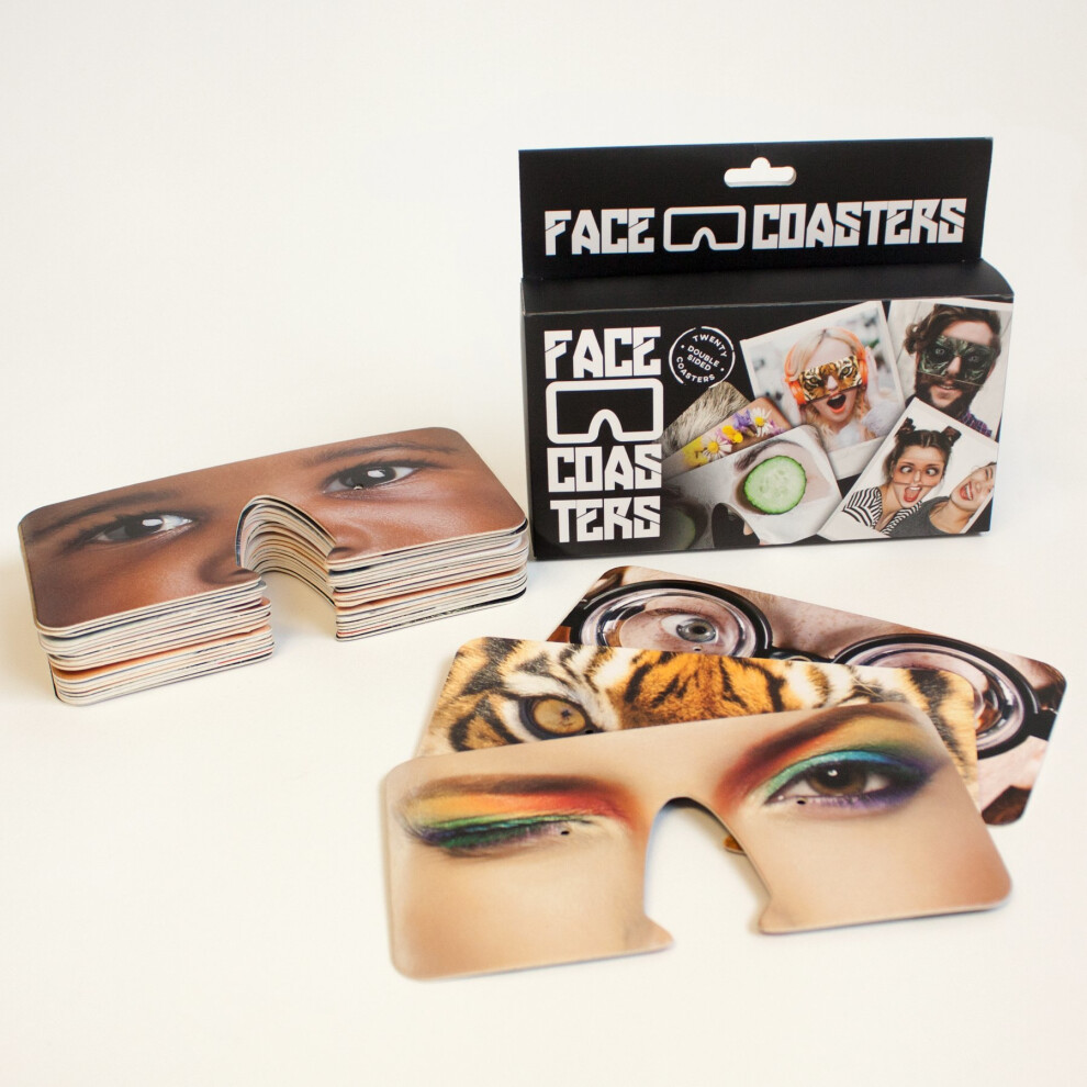 Gift Republic Beer Mat 'Face Coasters', Cardboard, Multi-Colour, 15.5 x 3.5 x 13 cm
