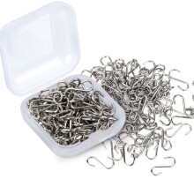 100 Pieces Mini S Hooks Connectors S-shaped Wire Hook with Storage Box for DIY Crafts, Hanging Jewelry, Key Chain, Tags (0.55 x 0.24 Inch)