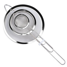 Wellehomi Fine Wire Mesh kitchen sieve set 7/12/18cm with Rim - Upgraded Verison Stainless Steel | LIFETIME Warranty &100% Satisfaction