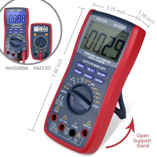 AstroAI Digital Multimeter, TRMS 6000 Counts Multimeters Manual and Auto Ranging; Measures Voltage, Current, Resistance, Continuity, Capacitance,... 1