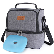 Lifewit 7L Dual Compartment Insulated Lunch Bag with Ice Pack for Adults/Men/Women/Kids, Water-Resistant Leakproof Soft Cooler Bag Thermal Bento...
