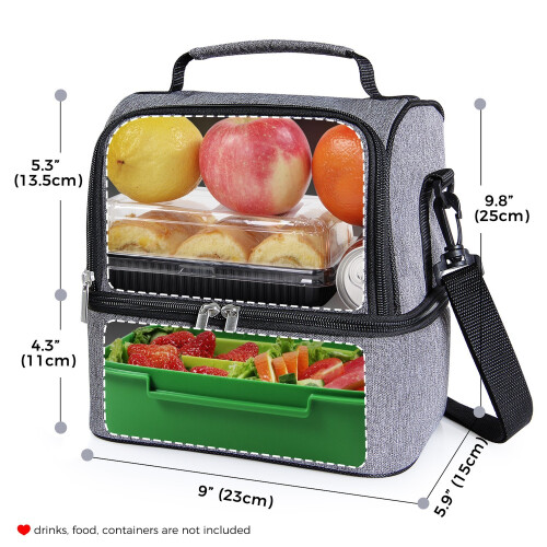 Lifewit 7L Dual Compartment Insulated Lunch Bag with Ice Pack for - Main Image