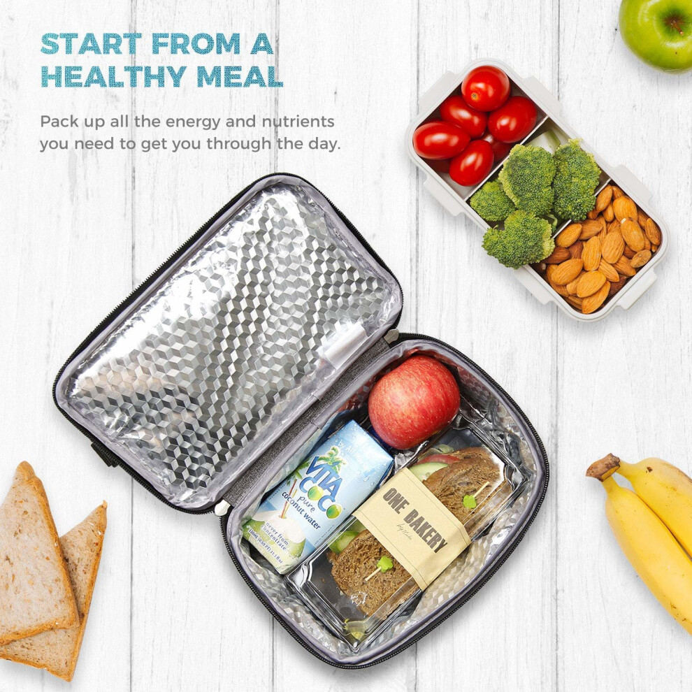 Lifewit Geïsoleerde Lunchtas voor Heren Dames, Thermische Lunchbox Volwassenen, Kleine Koeltas Lunchemmer, Waterdichte Herbruikbare Koeler met Zacht Handvat voor Werkpicknick, Grijs 9L