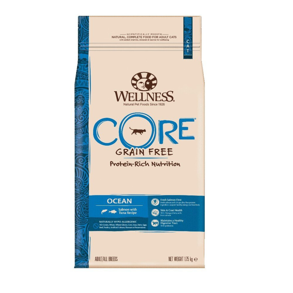 Wellness CORE Cat, Dry Grain-Free Food, Ocean Salmon with Tuna, 1.75 kg